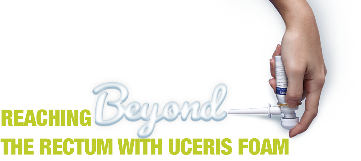 Hand holding bottle of UCERIS